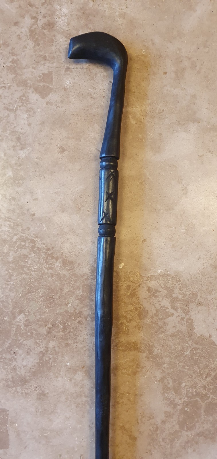 Antique Wooden Ebony Walking Stick Cane
