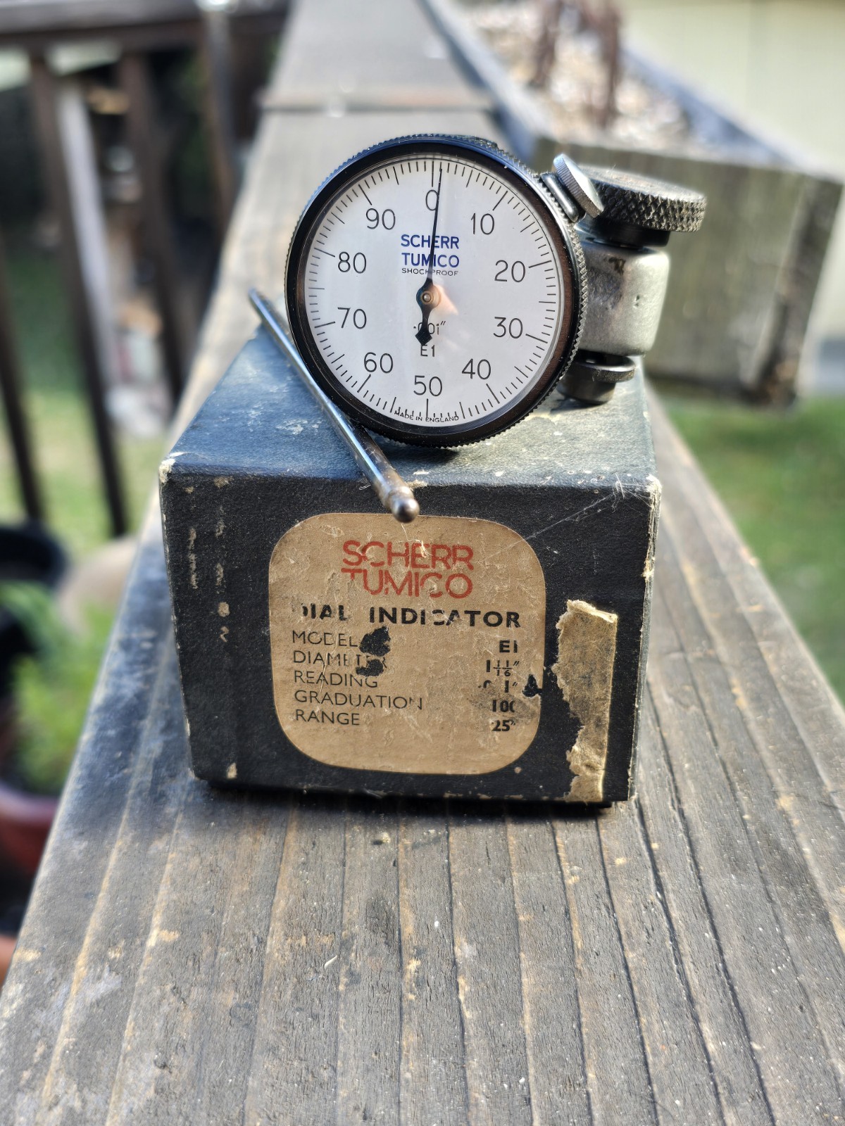 Scherr Tumico 1E Dial Test Machinist Indicator .001 w/ Box