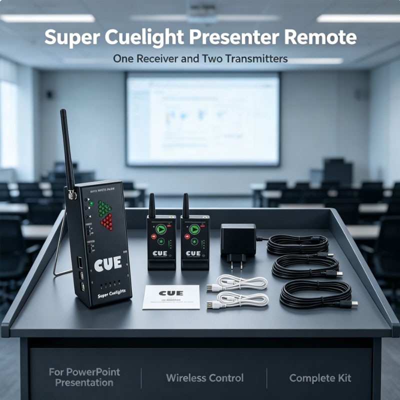 Super Cuelight Presenter 1 Receiver +2 Transmitters for PowerPoint Presentation