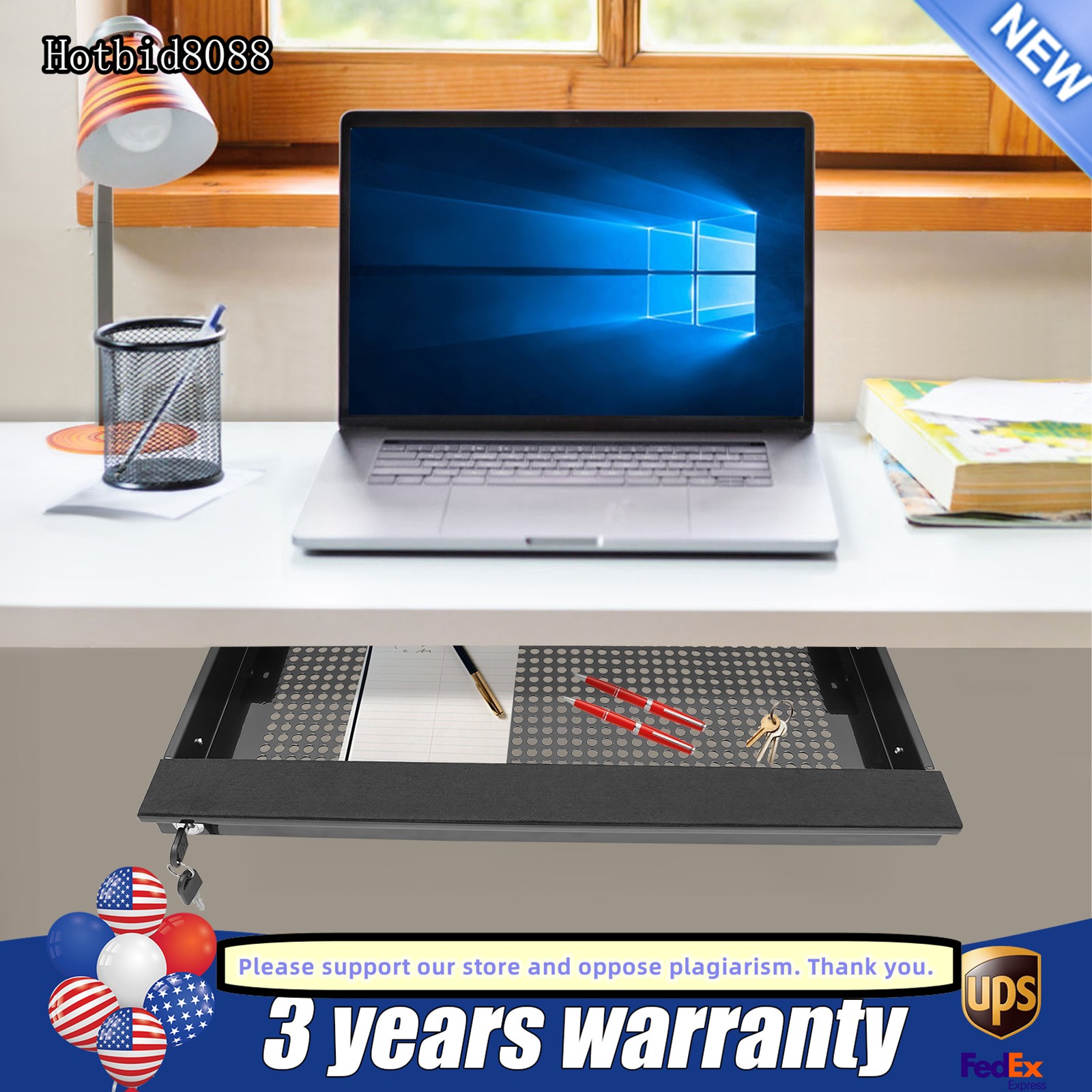 Under Desk Pull-Out Drawer Storage Organizer Office Sliding Pull-out Drawer