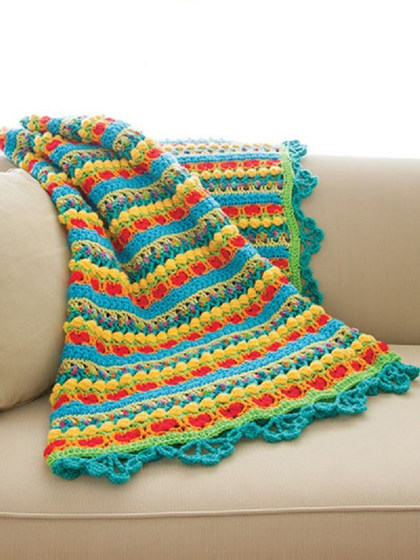 Crochet Pattern Leaflet CANDY GRAM AFGHAN & Edging