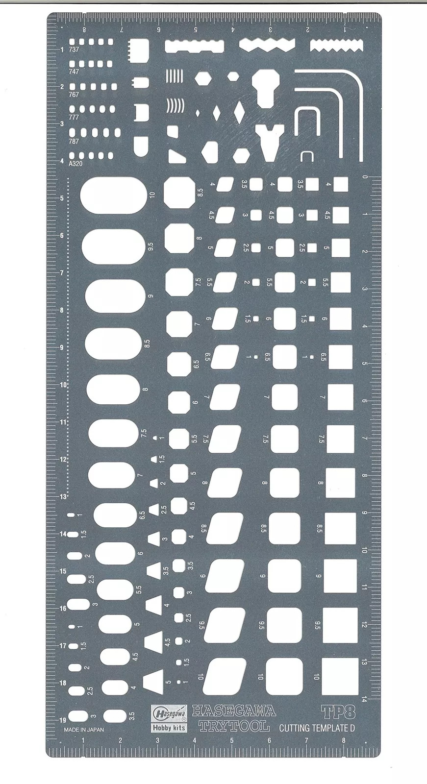 Hasegawa Cutting Template D Square Type TP8 - US