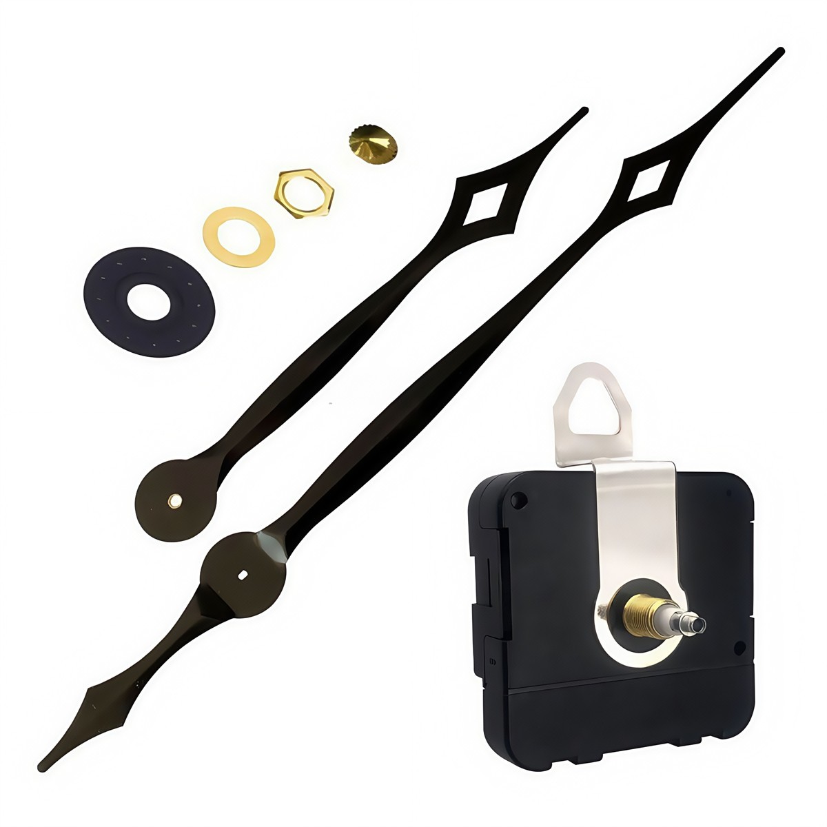 Quartz Clock Movement Replacement Kit with Long Hands for Large Clocks