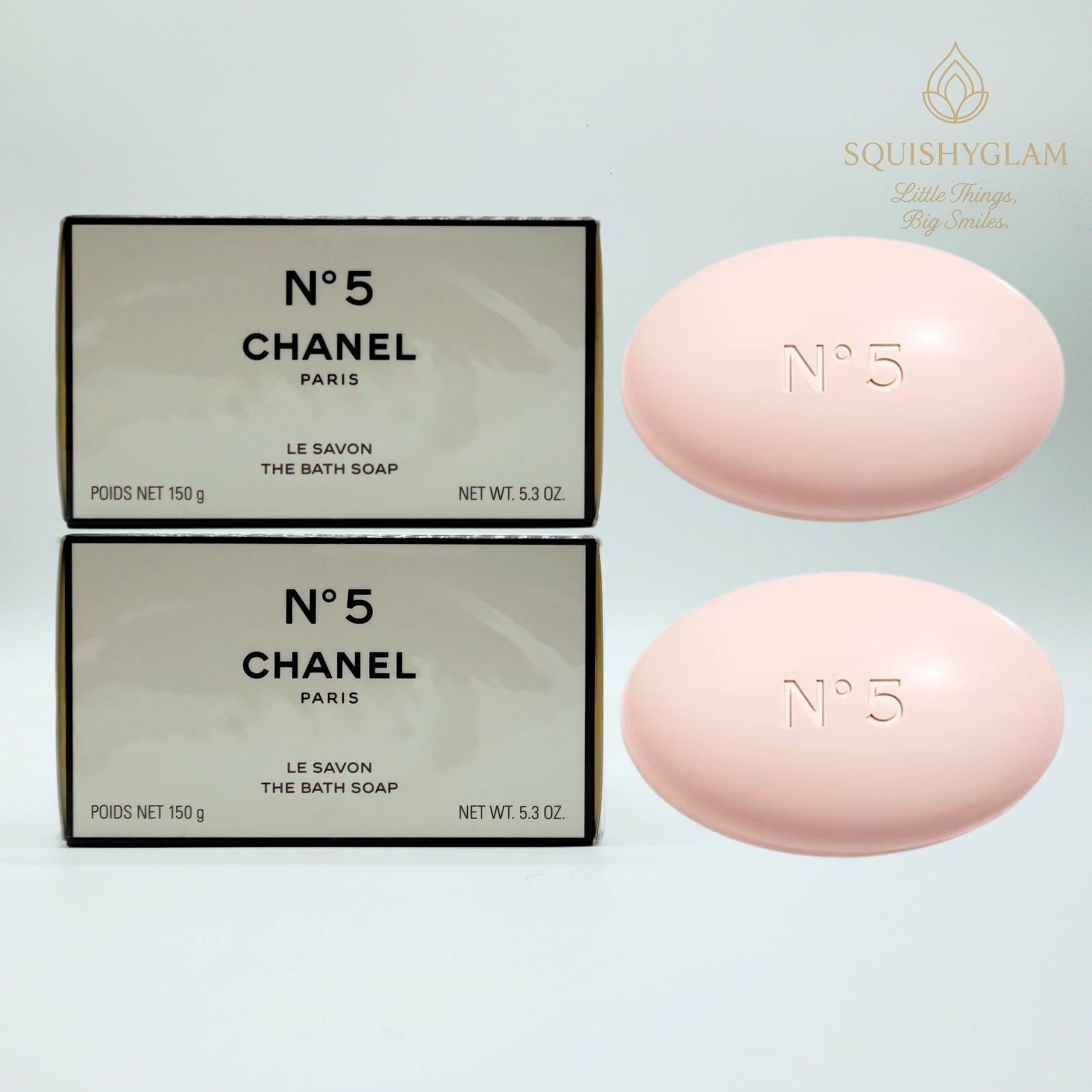 2 x Chanel No 5 Perfumed Bath Soap 5.2 oz / 150 g NEW in box, SEALED