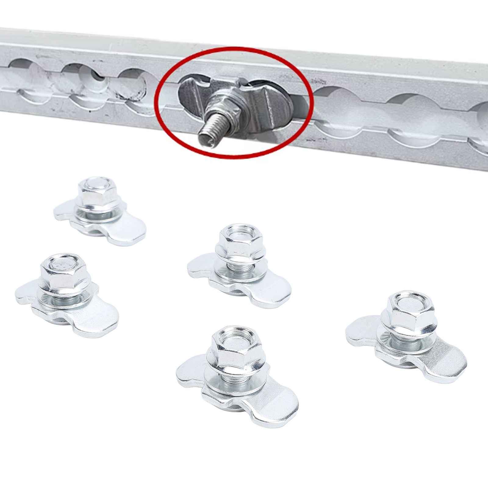 5pcs L Track Double Lug Threaded Stud Nut Fitting M10x20mm For Truck Bed Tr VZVB