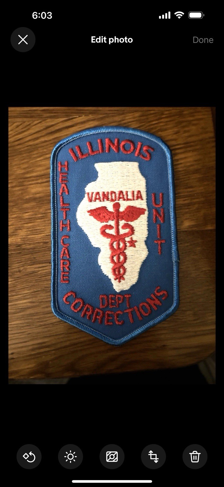 Illinois Department of Corrections Vandalia Health Care Unit Patch New