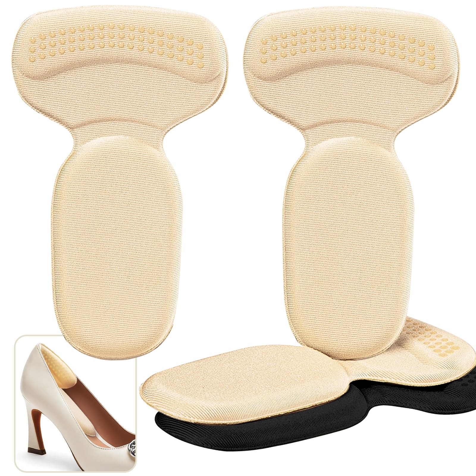 Heel Pads for Big & Loose Shoes, Pain Relief, Stop Slip and Blister, Large Gr...
