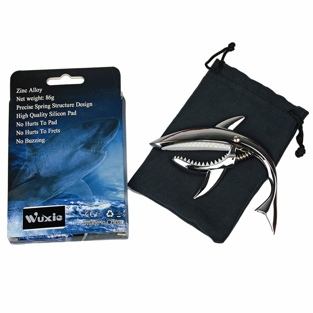 Shark Capo,Zinc Alloy Tone Clip for Acoustic,Folk,Electric Guitar and Ukulele...