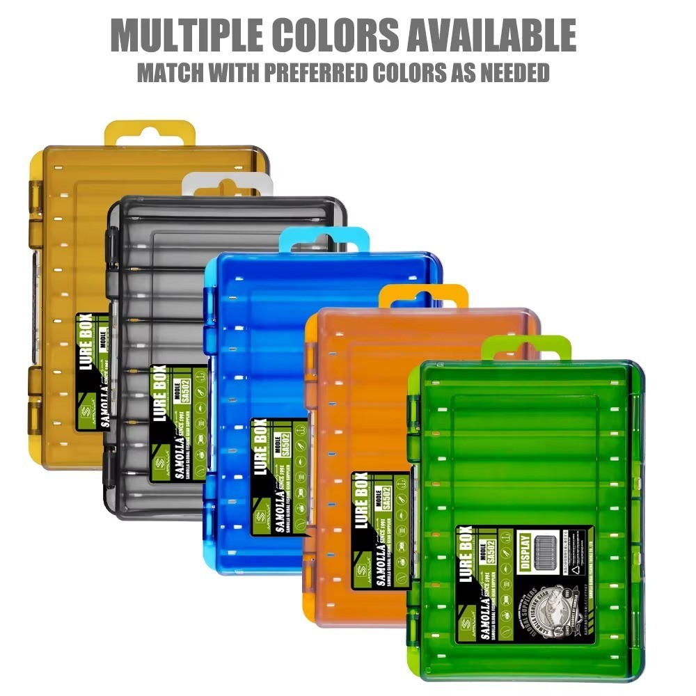 Fishing Tackle Box 14 Compartments Double-Sided Lure Hook Storage Organizer