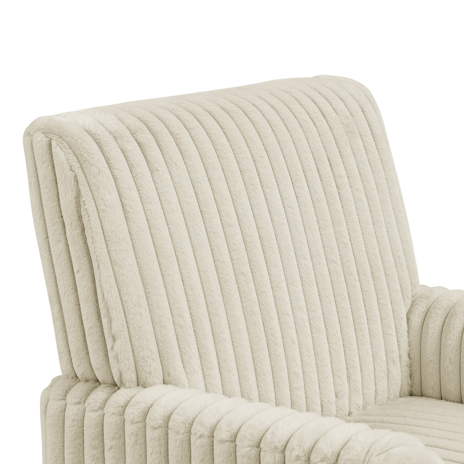 Beige Wide Wale Corduroy Accent Chair Modern Upholstered Armchair Wood Legs