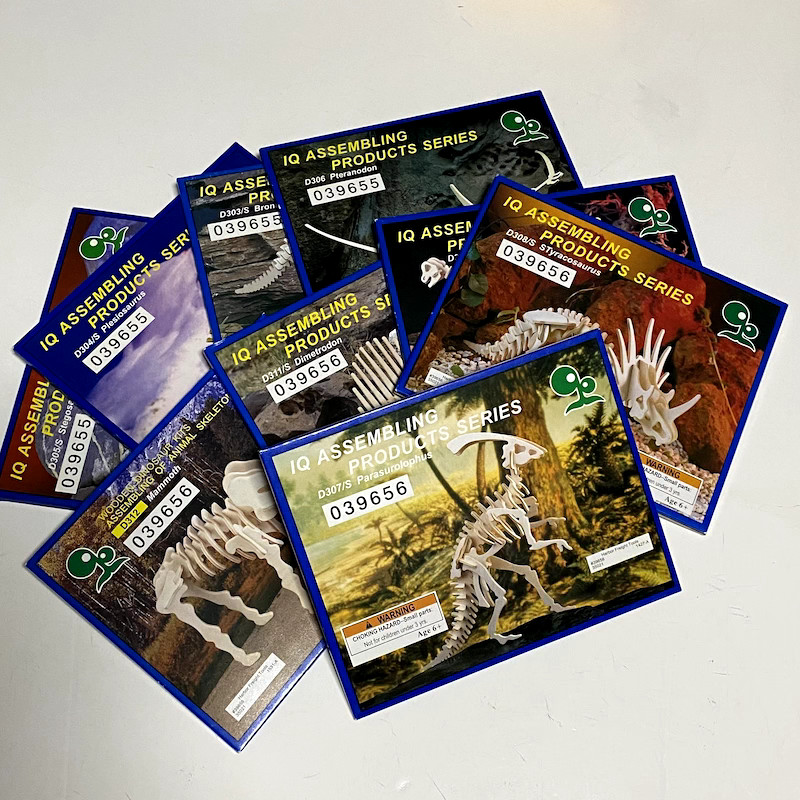 Lot of 9 Sealed Wooden Model Kits IQ Assembling Products Dinosaurs Homeschool