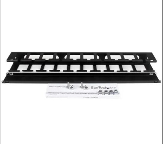 StarTech CMDUCT1UX 1U Horizontal Finger Duct Rack Cable Manager With Cover