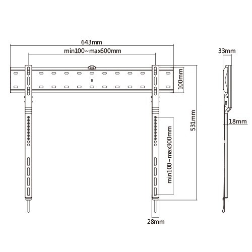 ynVISION Ultra Slim Design TV Wall Mount Bracket for OLED TVs 43" - 80" | USED