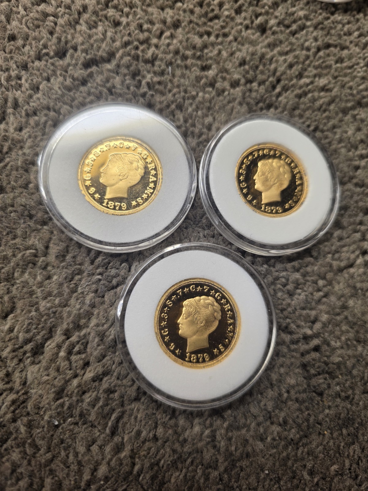 1879 $4 Stella Tribute Proof 24k Gp Coin Lot