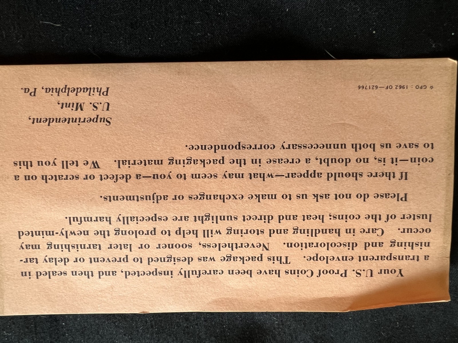 1964-P US Mint Uncirculated Set Envelope w/Insert 90% Silver Half Quarter &Dime!