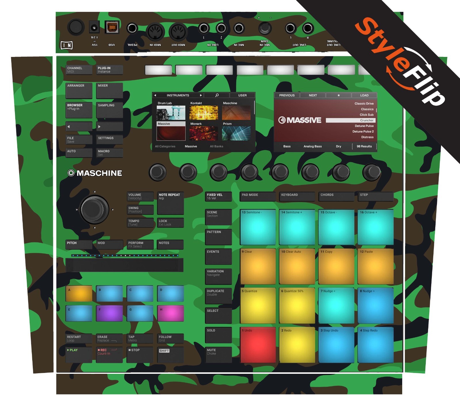 Native Instruments Maschine MK3 | Camo Green | Protective Decal | StyleFlip