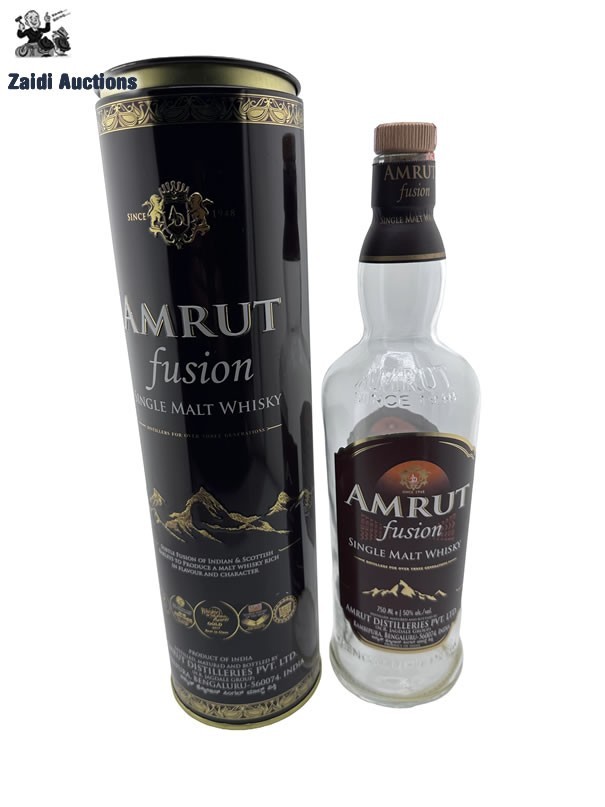 Amrut Fusion Single Malt Whisky Empty Bottle With Canister 750 ML