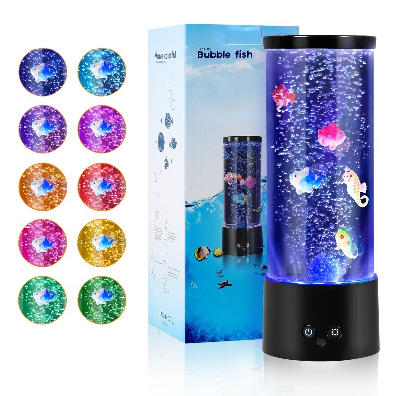 Bubble Aquarium Lamp, Color Changing Fish Tank with Remote for Kids Home Decor