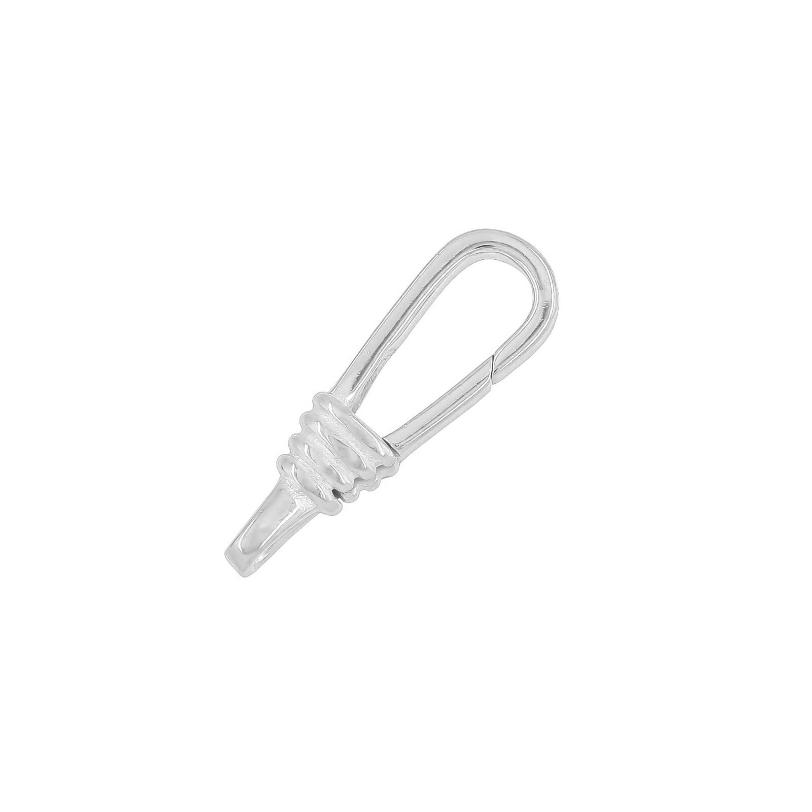 Rhodium Plated Sterling Silver Long Teardrop Triggerless Lobster Clasp #51221