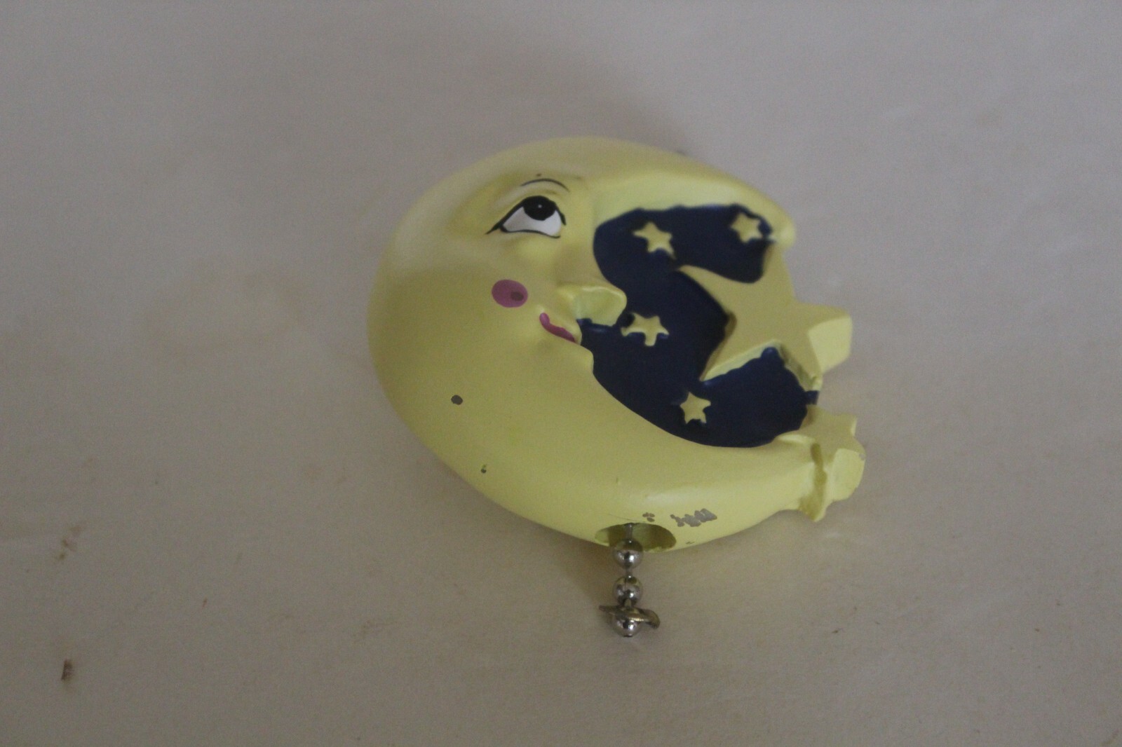 3D Ceramic Happy Moon Fan Light Pull