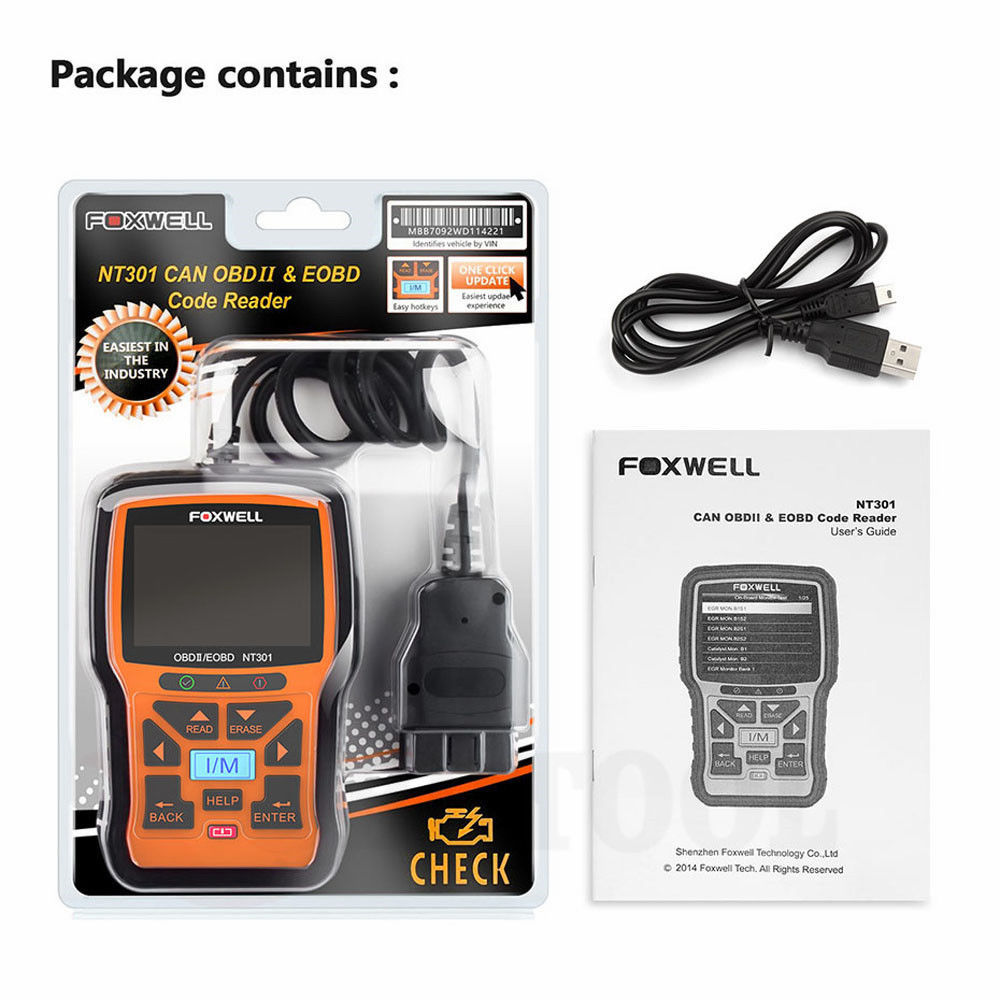 NT301 EOBD OBDII Car Check Engine Fault Code Reader Auto Diagnostic Scanner Tool