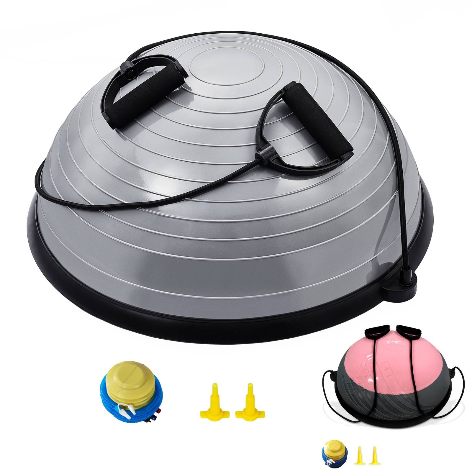 23" Half Exercise Ball Trainer 660lbs Capacity Yoga Balance Workout Fitness Ball