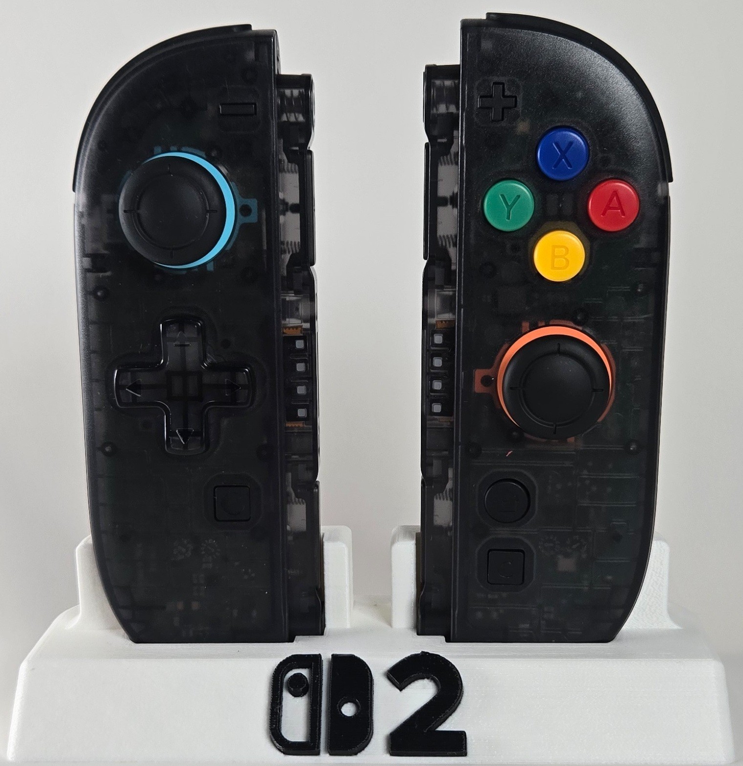 Custom Nintendo Switch 2 Joy-Cons Translucent Clear Smoke Black JoyCons