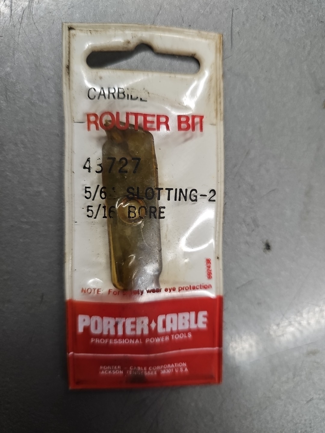 PORTER CABLE 43727 CARBIDE SLOTTING BIT 1-7/8" Cut 5/16" ARBOR