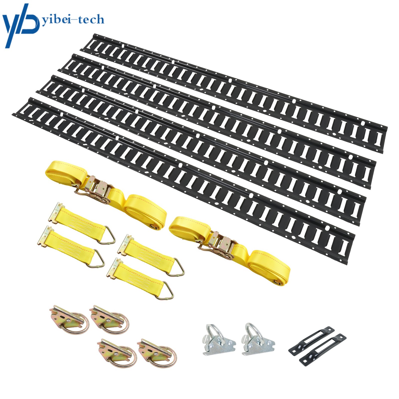 For Trucks Vans 18 Pack 5' E Track Rail Tie-Down Kit Powder Coated Secure Cargo
