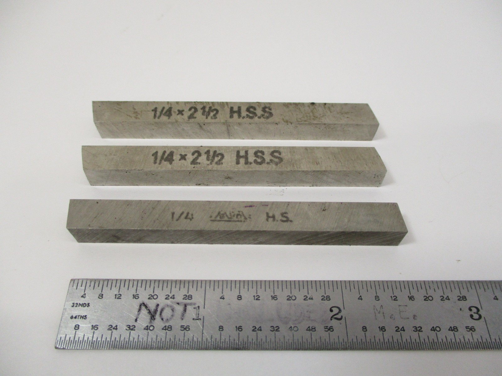 (3) 1/4" Square x 2-1/2" Long TOOL BITS High Speed Steel Bit GTD .248" LNOS