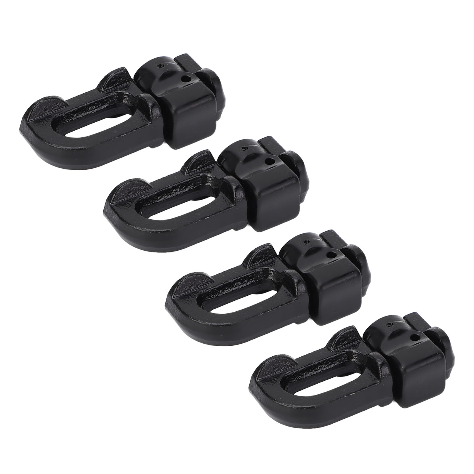 Black 4Pcs L Track Double Stud Tie Down Fitting Carbon Steel L Track Rail Double