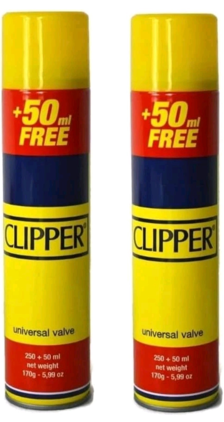2pc Clipper Butane Gas Universal Fluid Fuel Lighter Refill 300ML UK Seller