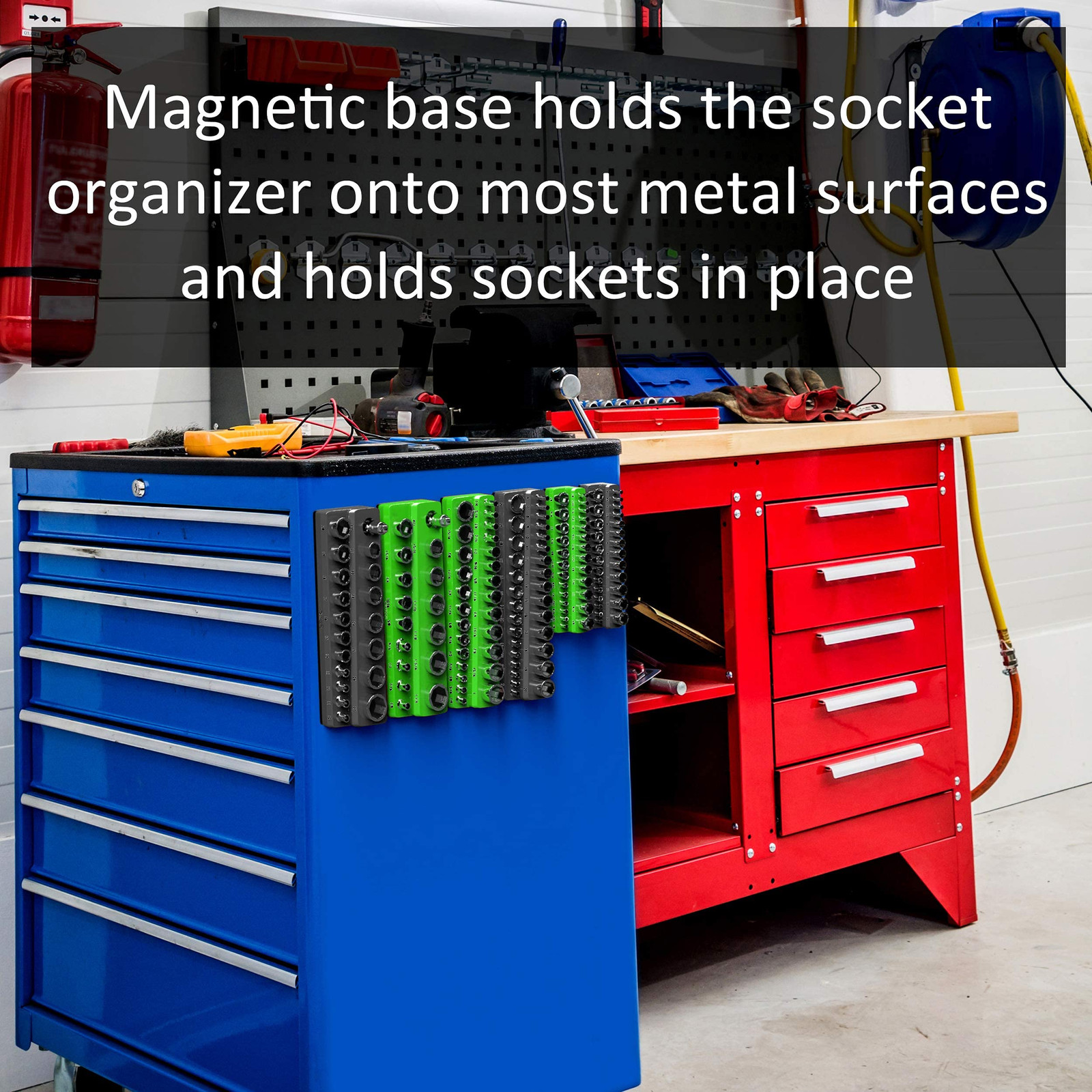 Magnetic Socket Organizer | 3 Piece Socket Holder Kit | 1/2-Inch, 3/8-Inch, &...