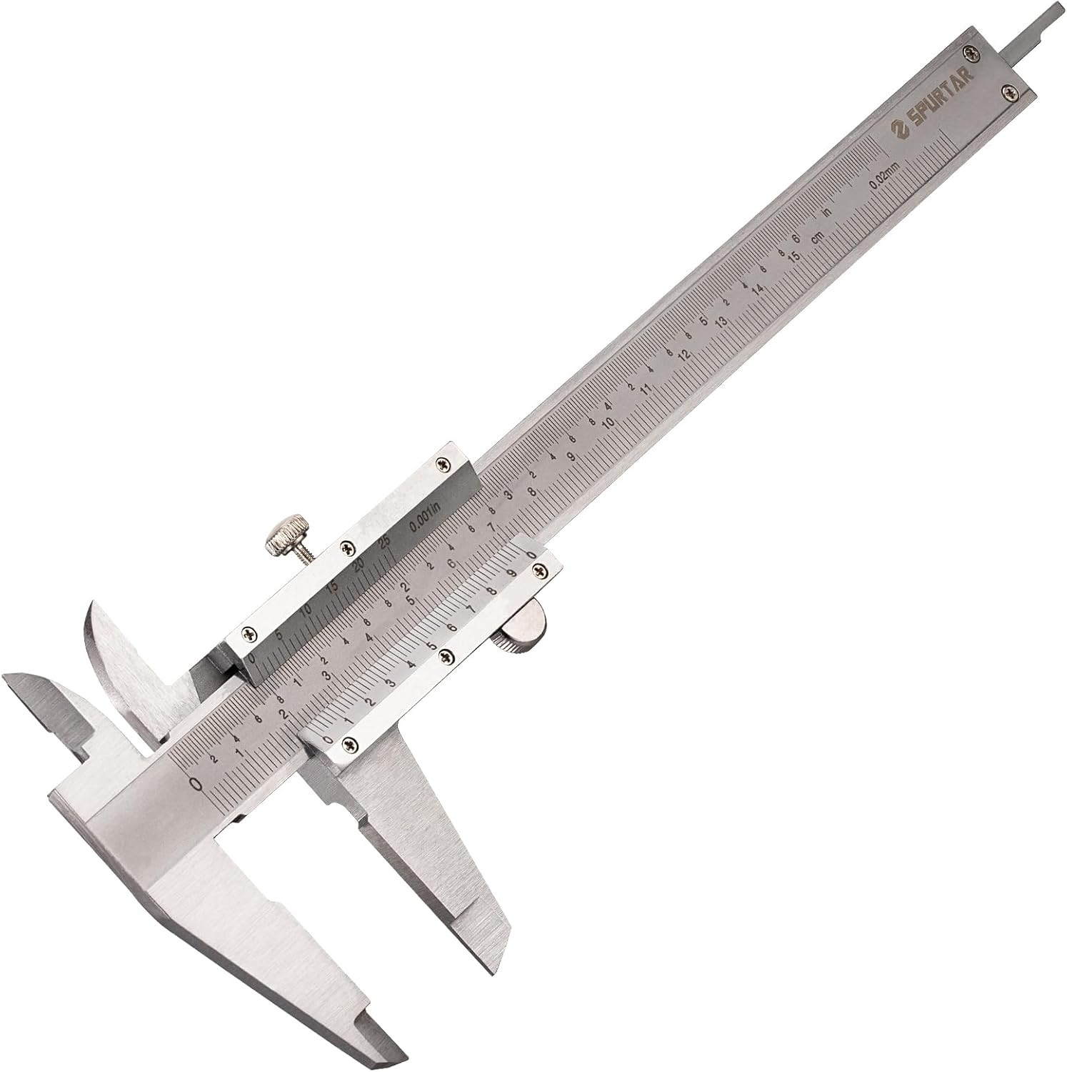 Vernier Caliper Measuring Tool 6", 0-6Inch/0-150Mm Manual Non Digital Calipers,