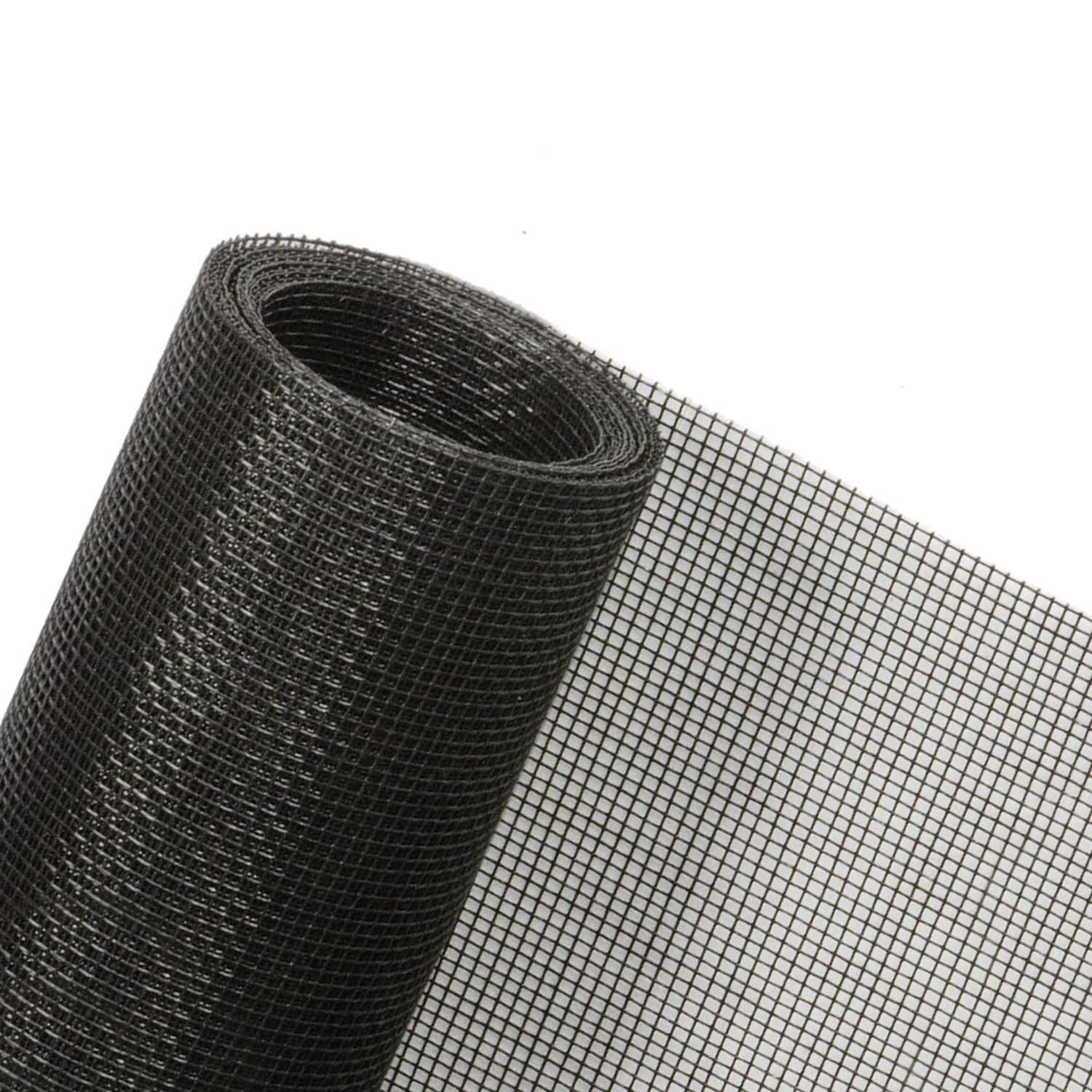 Longdafei Fiberglass Window Screen Mesh 48 in x 100 ft Black Roll