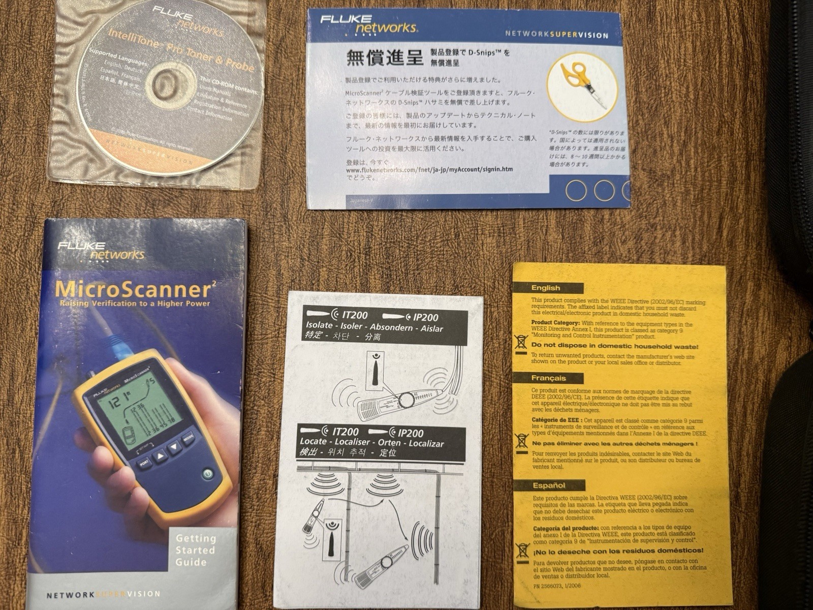 FLUKE NETWORKS MS2-KIT MICROSCANNER 2 & INTELLITONE PRO200 CABLE TESTER