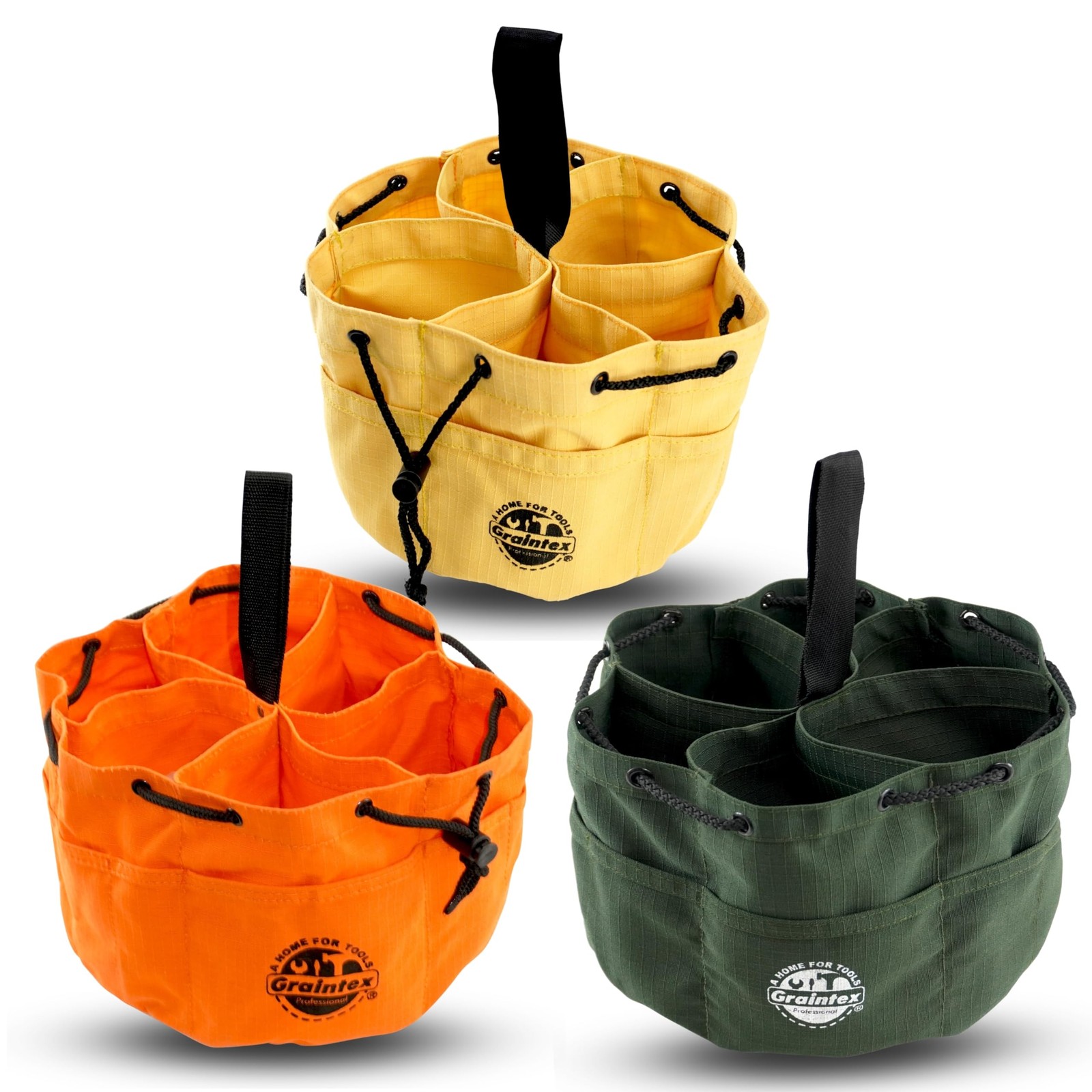 Graintex GB2845 Grab Bag Set of 3 Pcs Orange, Yellow and Green Color Rip