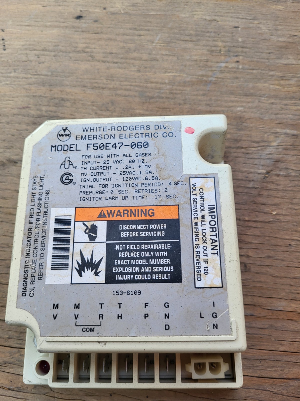 USED White Rodgers Hot Surface ignition control F50E47-060 FREE SHIPPING
