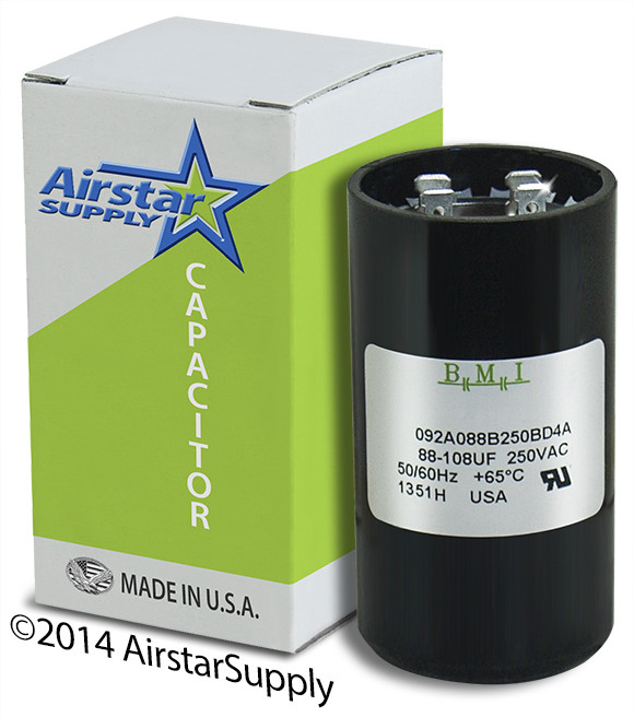 88-106 uF x 220 / 250 VAC  BMI # 092A088B250BD4A Motor Start Capacitor  USA