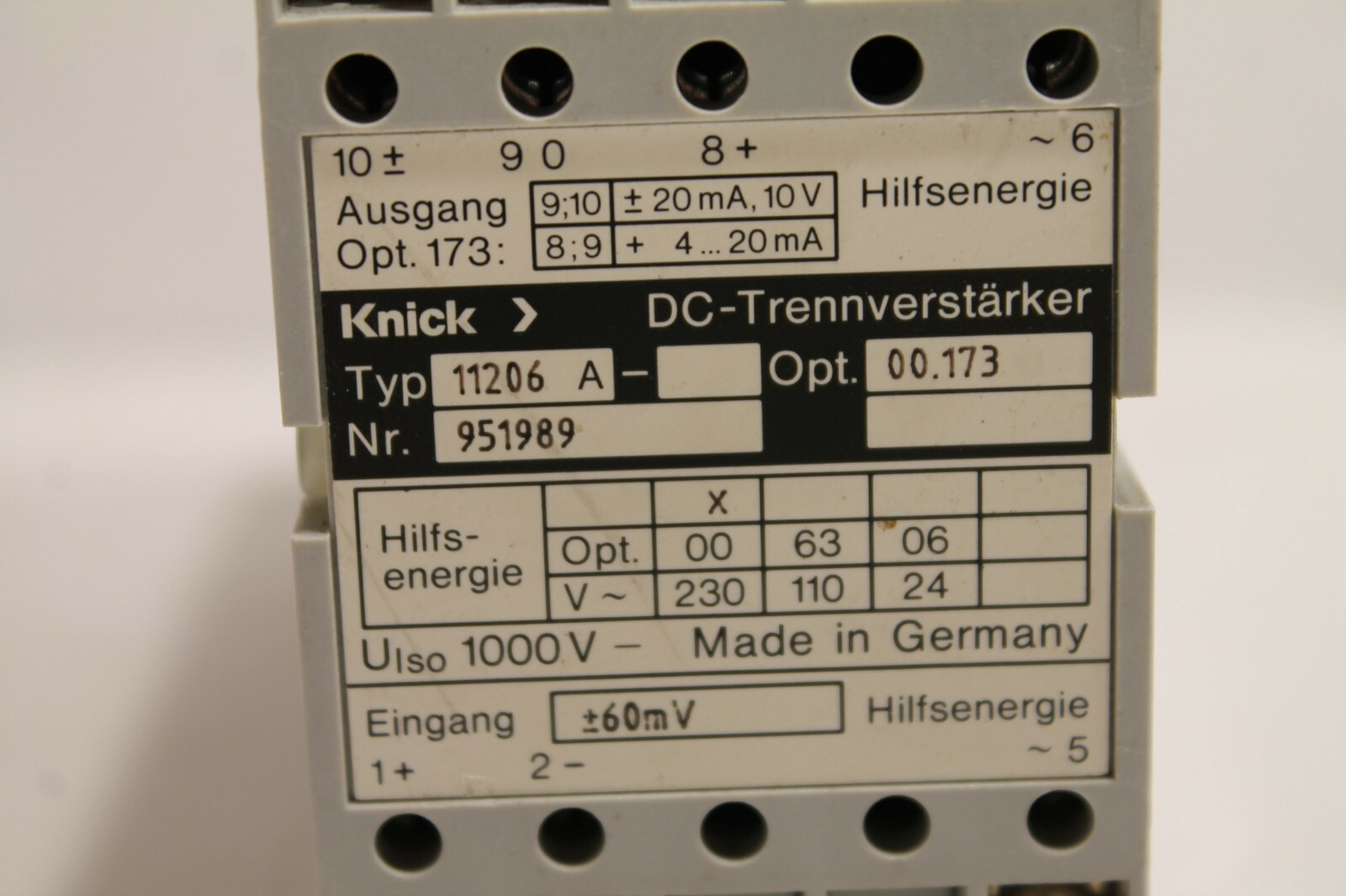 Knick 11206 Isolating Amplifier