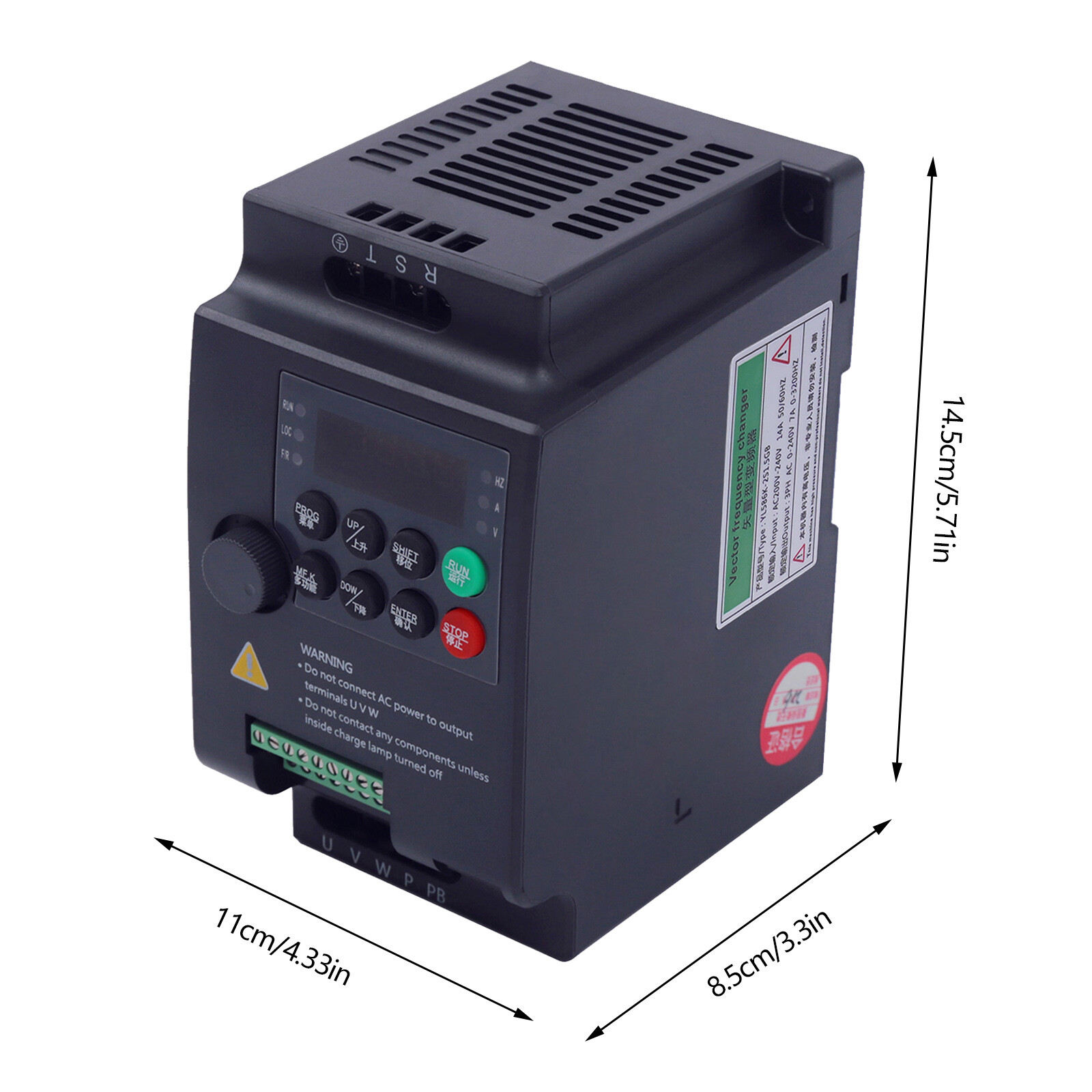 2 HP 3 Phase Motor Variable Frequency Drive VFD Speed Controller 220VAC 1.5KW 7A