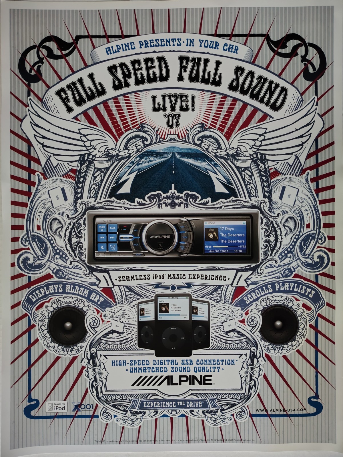 18x24 2007 Alpine Audio Original Dealership Promotional Poster