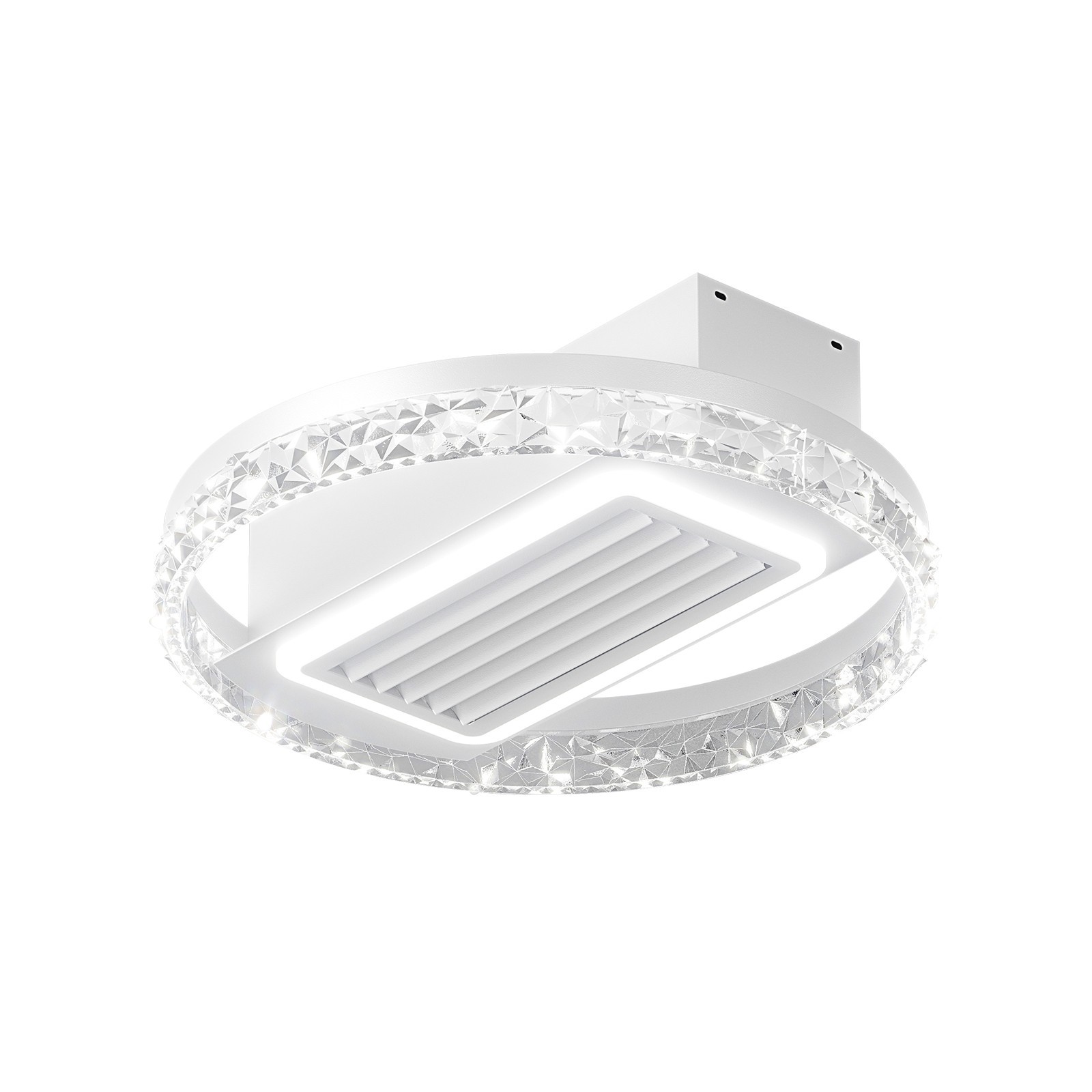 LED Bladeless Ceiling Fan Light – Flush Mount Remote Control for Bedroom Living