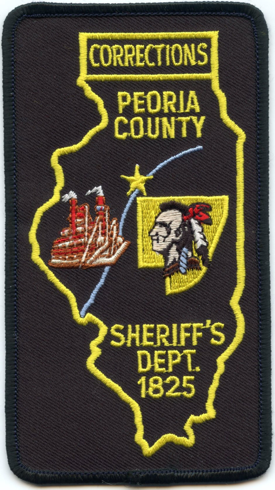 PEORIA COUNTY ILLINOIS IL state outline DOC CORRECTIONS SHERIFF POLICE PATCH