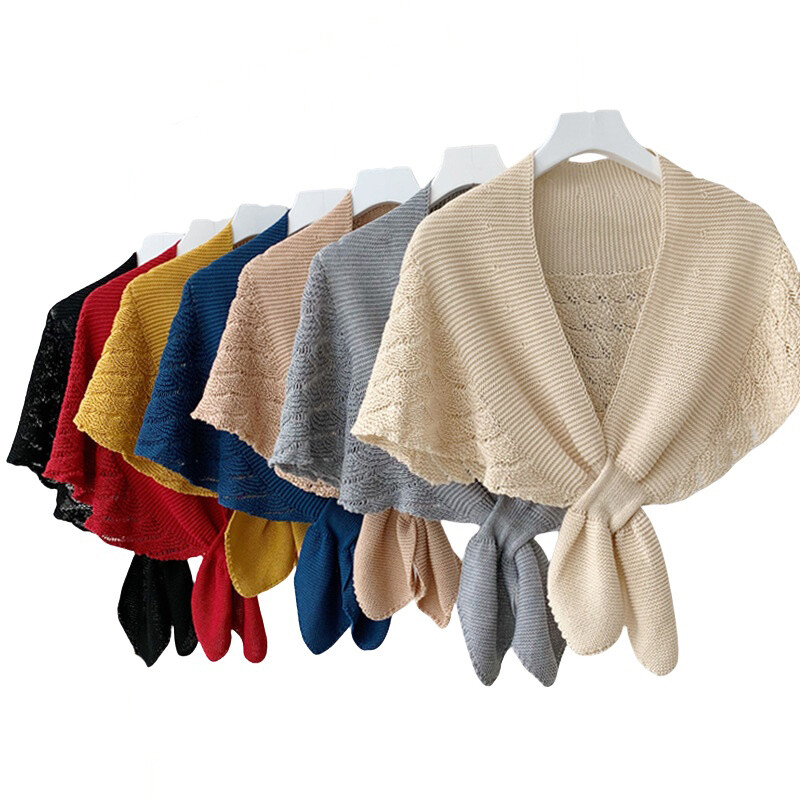 Women Lady Solid Plain Knitted Shawl Wrap Scarf Winter Warm Neck Collar Stole