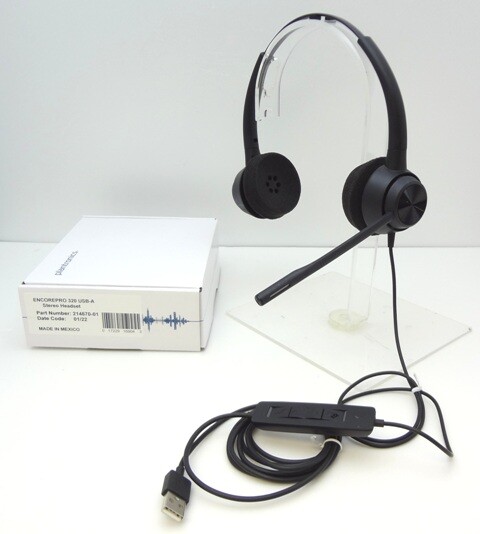 Plantronics EncorePro 320 Stereo USB-A Over-the-Head Wired PC Headset 214570-01