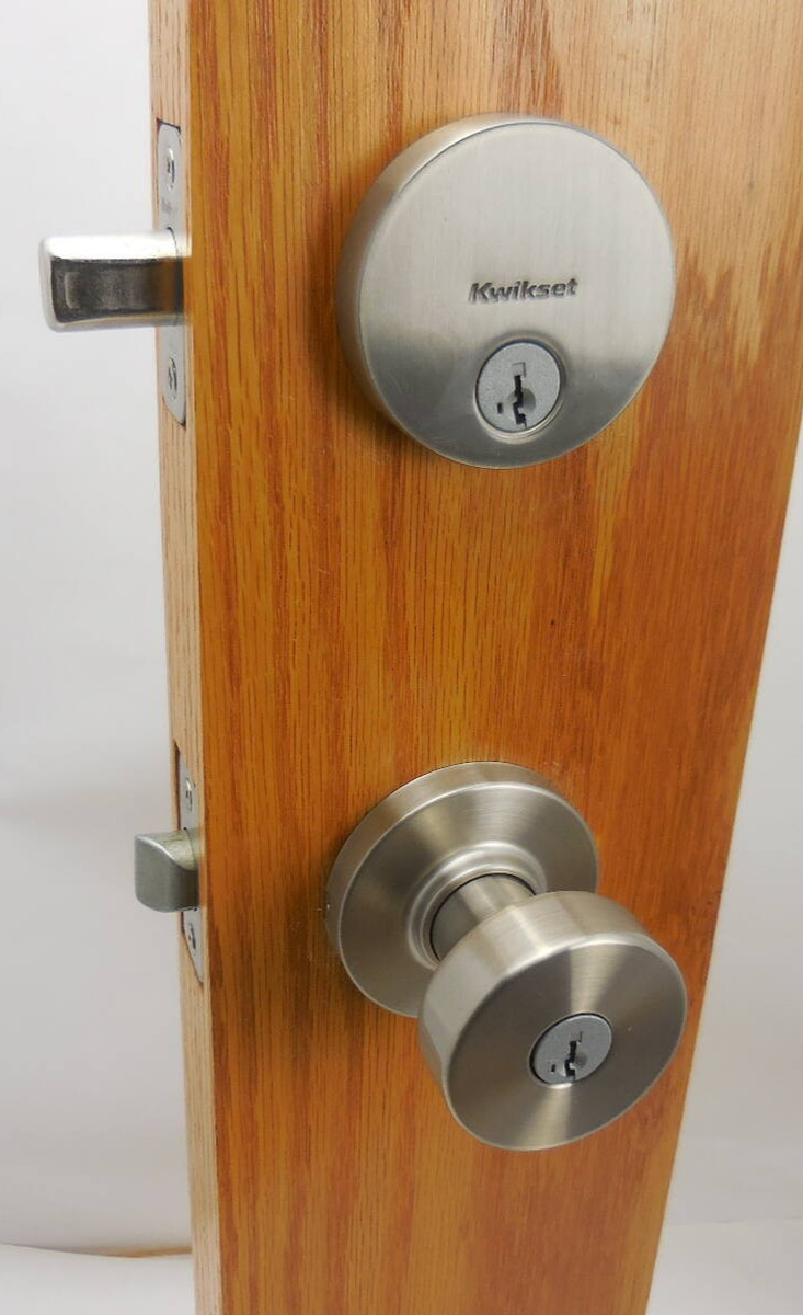 Kwikset Signature Pismo Keyed Entry Knob Deadbolt Satin Nickel 991PSKRDT15 #8bu