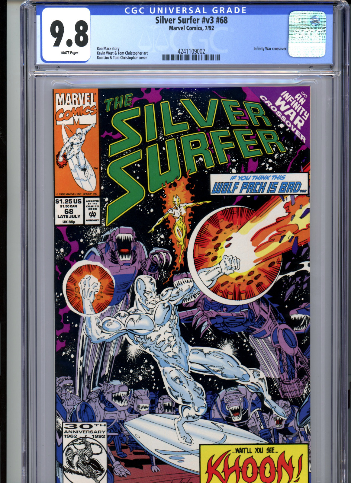 Silver Surfer #V3 #68 (1992) Marvel CGC 9.8 White