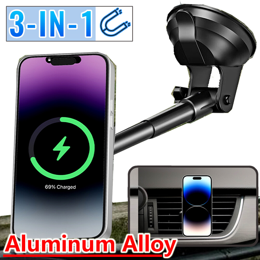 Phone Holder Stand GPS ALUMINUM Magnetic Windshield Air Vent Car Dashboard Mount