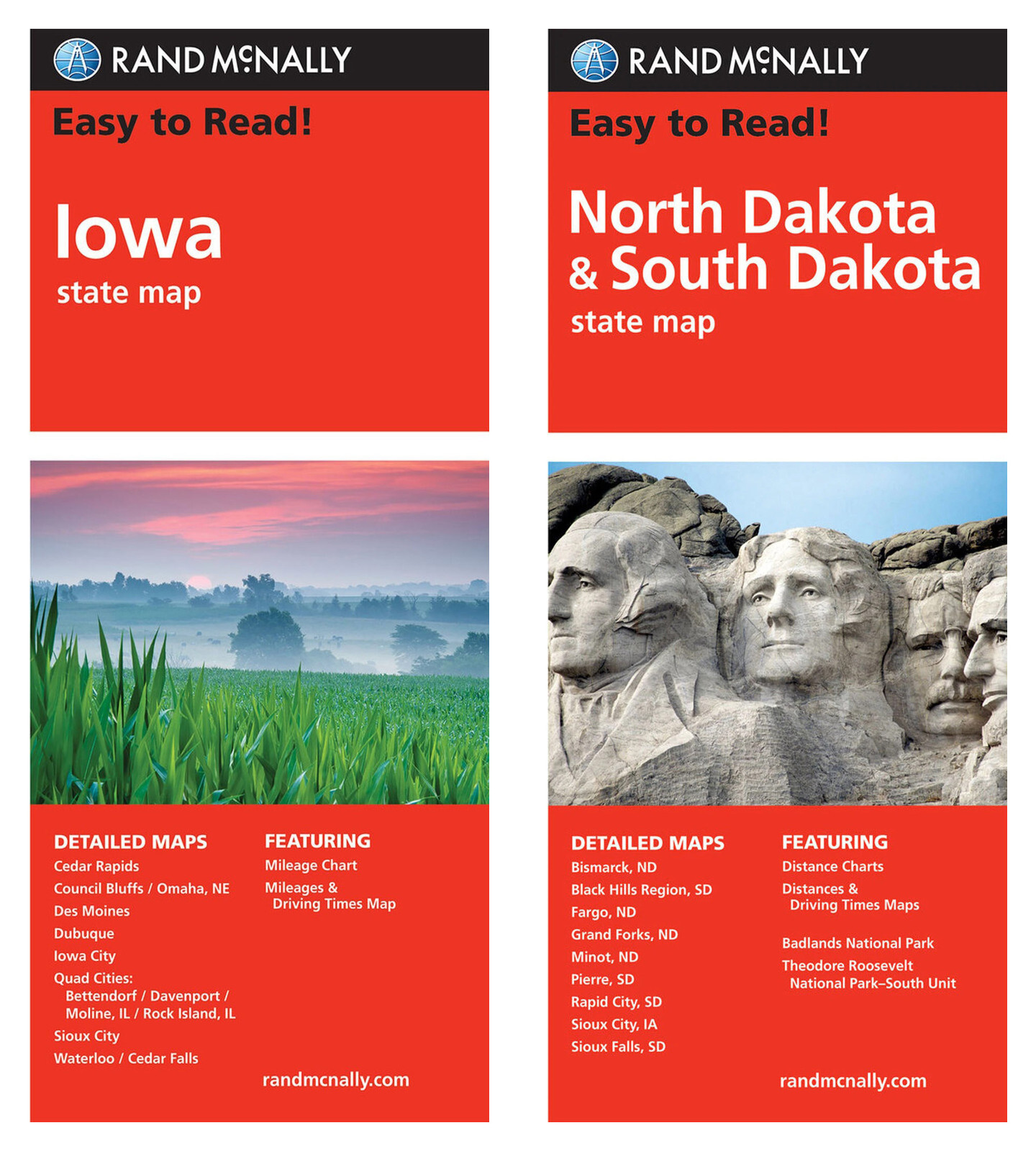 Rand McNally State Maps: Iowa and North Dakota/South Dakota (2 Maps)